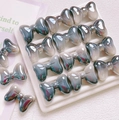 UV-plated gradient grey-black bow beads for DIY phone chains and jewelry making - 25mm / Gradient Grey-White