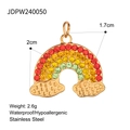 Regenboog kristal hanger van verguld roestvrij staal inclusief afmetingen en gewicht - Regenboog Vorm (JDPW240050)
