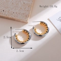 Minimalist silver star hoop earrings with contrast gold beads and 2.5cm diameter size - Detachable Round Silver