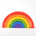 Nesting wooden rainbow arch blocks in vibrant red, orange, yellow, green and blue tones - 6-Piece Set / Small Pine Rainbow (Glossy Classic)