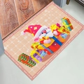 Cartoon Santa Claus Christmas doormat with gifts and Have A Good Time border - Santa & Pink Grid Design
