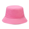 Detail view of pink cotton bucket hat with precision multi-row stitching on the brim - M (56-58cm) / Rose Red