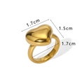 Polished gold heart ring dimensions 1.7cm by 1.5cm with 1.7cm inner diameter detail - Minimalist Heart (NB-R2023228)