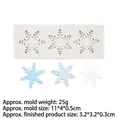 Siliconen fondantvorm met sneeuwvlokken en blauw-witte decoraties voor kerstgebak - Drievoudige Sneeuwvlok Stijl (15-459) / Grijs