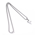 Pendentif éclair en argent poli avec chaîne vénitienne en acier titane pour hommes - Taille de Chaîne Personnalisée / Acier