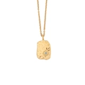 Gold stainless steel necklace with sun and eye pendant on hammer-textured rectangle - Irregular Hammered Sun Eye Pendant Style (4#)