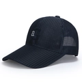 Gorra de béisbol de malla transpirable azul oscuro para hombre con logo bordado - Ajustable / Azul marino
