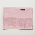 Pink cashmere winter scarf with fringe tassels and high-quality woven fabric texture - 70cm / Lotus root pink