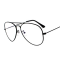 Montatura per occhiali da pilota in metallo nero con lenti anti-luce blu da donna - Lente Chiara / Nero