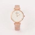 Montre à quartz rétro pour femme avec bracelet rose et cadran fleur de cerisier - Rose