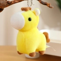 Detail of yellow plush pony keychain showing soft texture hanging on a branch - 11cm / Yellow