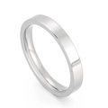 Anello piatto minimalista da 3mm in acciaio inossidabile argento lucido a specchio - US 5 / Color Acciaio