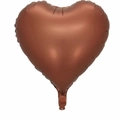 Brown heart-shaped foil balloon with metallic finish for wedding and party decor - 18 Inch / Chocolate