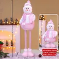 Pink telescopic Christmas snowman plush doll with sequins, height adjustable 55-90cm - Large Pink 90CM Telescopic Snowman