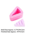 Pink silicone mold for triangle mousse cake with a purple finished sample product - B213 Pink (Small)