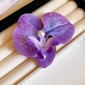 Elegant purple orchid hair clip with gradient silk petals and a central white pearl - 9# Duckbill Clip - Purple Gradient Orchid Style
