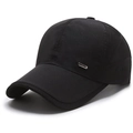 Men's breathable mesh baseball cap in black quick-dry fabric for outdoor sports - Adjustable / Black