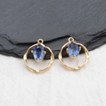 Ciondolo intrecciato in oro 18k con cristallo di zircone blu per gioielli fai da te - Blu