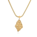Collana a catena serpente dorata minimalista con ciondolo geometrico texture lavica - Stile Geometrico Irregolare Oro (24625)