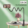Supporto flessibile nero per telefono da 128cm con morsetto a spirale per letto e scrivania - Bianco / 128cm: Versione Telefono