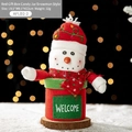 Tarro de caramelos de muñeco de nieve navideño con bufanda roja y bordado 22cm - Tarro de Caramelos de Muñeco de Nieve (WELCOME)