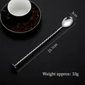 25.7cm stainless steel cocktail mixing spoon with spiral handle and round flat base - 304 Stainless Steel Standing Round Bottom Bar Spoon (25.7cm)