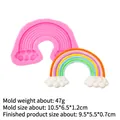 Regenbogen Silikonform für Fondant mit bunten Regenbogen-Kuchendeko für DIY Backen - Größe M / Rosa