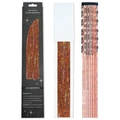 Copper glitter hair tinsel extensions with 12 clips and 40cm sparkly strands in box - 6 Pieces Set / Laser Orange (6-Piece Set)