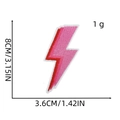 Detailed size chart showing pink lightning bolt embroidered patch dimensions 8cm by 3.6cm - 12# Pink Lightning Bolt