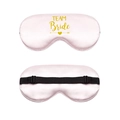 Pink satin Team Bride eye mask with adjustable strap for wedding party gifts - Heart Team Bride / Light Pink