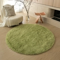 Soft round grass green plush rug for living room and bedroom floor decor - Grass Green