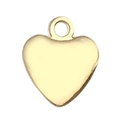 Polished KC golden hollow heart pendant with LOVE lettering for DIY jewelry making - 1pc Heart 10x12mm (Style 19973)