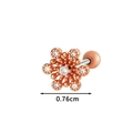 Rosegouden sneeuwvlok kraakbeenoorbel met zirkonen en detail van 0,76 cm grootte - Sneeuwvlok Vorm (024-1#玫瑰金) / Roségoud