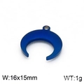Matte blue crescent moon pendant in titanium steel, 16x15mm DIY jewelry charm - 16*15mm / Blue