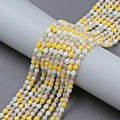 Gradient 4mm faceted teardrop crystal glass beads in yellow, white, and pink strands - Mixed Color 6