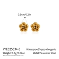 Detail view of 0.5cm stainless steel rose earrings with size and weight specifications - 0.5cm Specification (YYE025034-5)