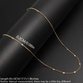 Golden stainless steel chain necklace, 0.2cm width, 45+5cm length with adjustable clasp - Flat Disc Chain 2mm Width