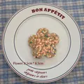 Sparkling 8.5cm cream flower Christmas tree ornament with colorful iridescent sequins - Flower-02 (1pc)