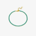 Bracciale in argento S925 dorato con pietre celesti e chiusura a moschettone regolabile - Oro