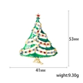 53mm Christmas tree brooch with green enamel and multi-colored rhinestones in gold - Tiered Green Enamel Style (Christmas Tree 31)