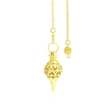 Poliertes goldenes Metallpendel mit hohlem Herzmuster und feiner Halskette - Stil 21