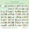 Washi-Sticker-Set Hawaii-Thema mit 30 Aquarell-Strandmotiven und Palmen-Designs - 5 Ich Liebe Hawaii