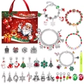 Detailed Christmas countdown calendar set with festive beads, charms and DIY bracelets - M-22 Style