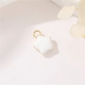 Mini pendentif en forme d'étoile blanche avec bord doré en émail et anneau en métal - Étoile Blanche