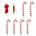 Inflatable Christmas candy cane set with red bow and pump for festive party decor - 8-Piece Small Inflatable Candy Cane Decoration Set