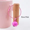 Rose pink bell keychain with matching coated wire loop and screw clasp for bags - Rose Pink