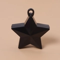 Black star-shaped plastic balloon weight with 3D design and hanging hole for Christmas - Black