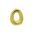 Golden balloon pendant shaped like the number 0 with a metallic shiny finish - Gold/Letter O