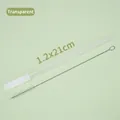 Transparent 1.2x21cm Tritan reusable straw with white silicone nozzle and cleaning brush - 1.2x21cm / Clear