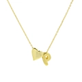 Minimalist 18k gold plated necklace featuring heart and letter P bubble pendants - Necklace - Letter P